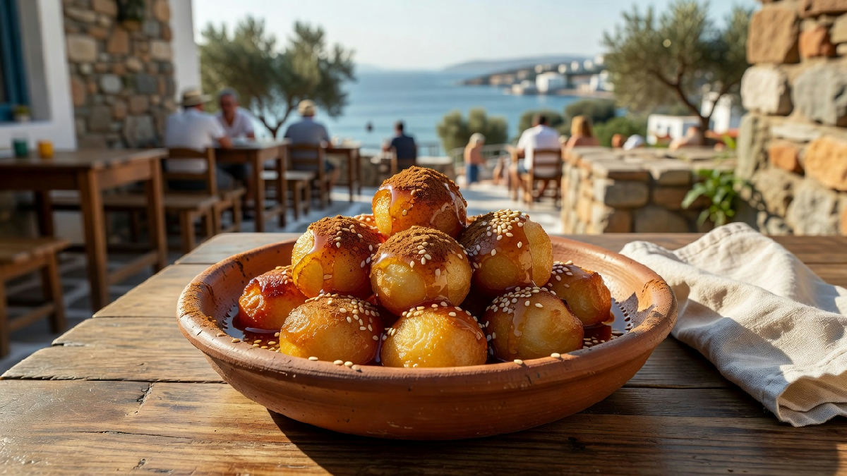 Loukoumades met kaneel en sesam
